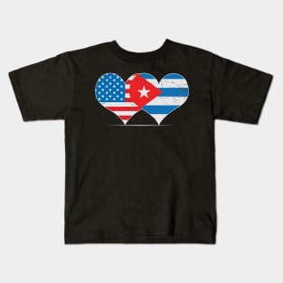 Half American Cuban Flag Kids T-Shirt